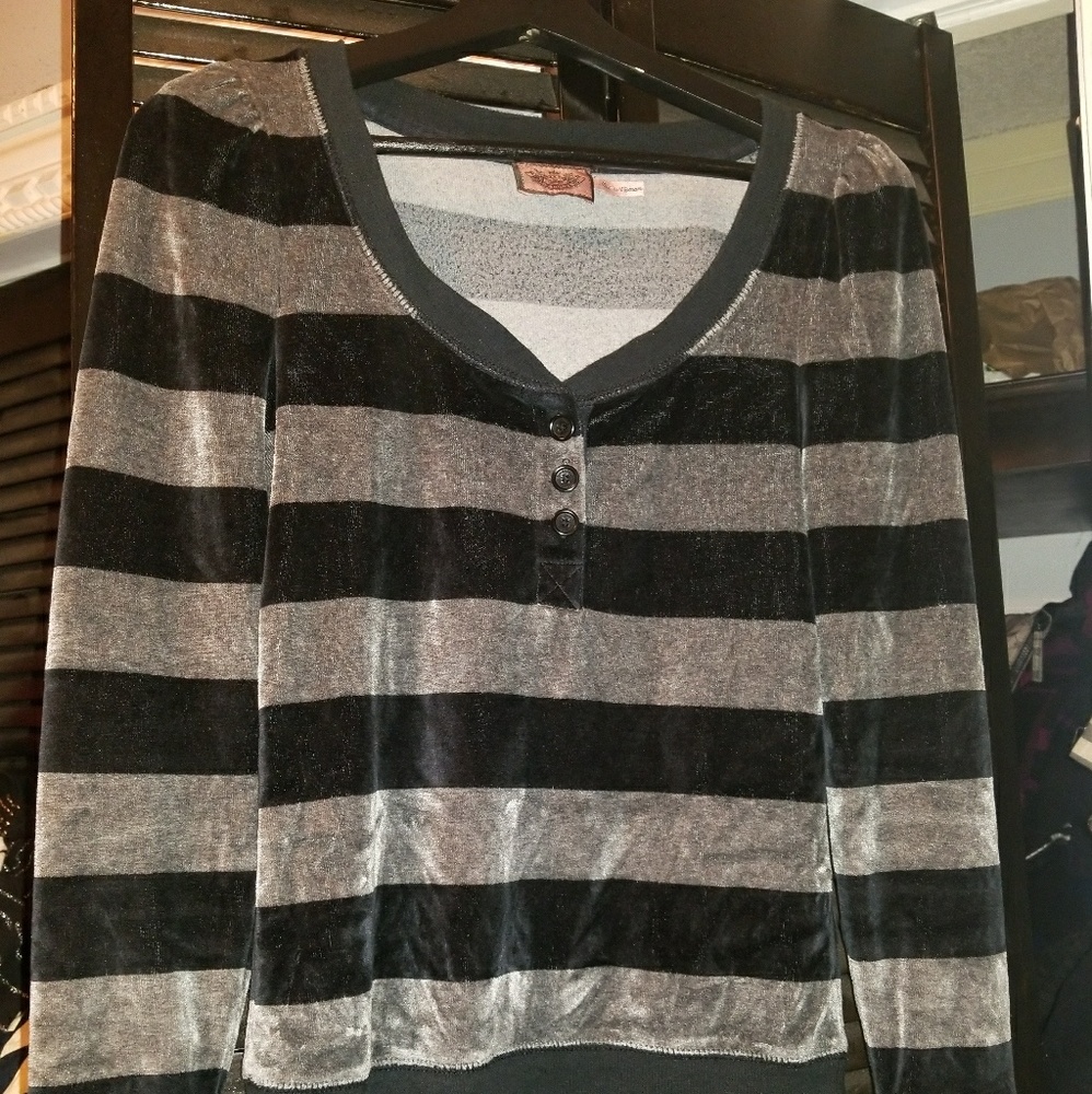 JUICY COUTURE VELVET LONG SLEEVED SHIRT